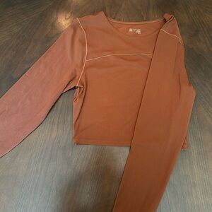 Aerie Offline Cropped Long Sleeve Top